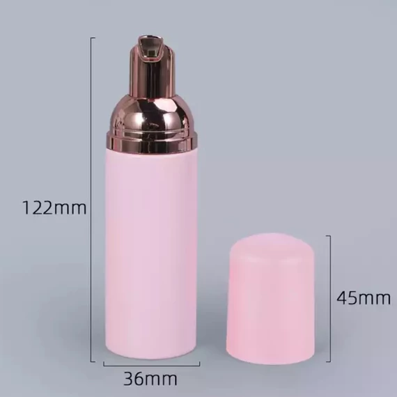 pumpás habosító flakon méretei pink-arany színben