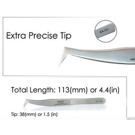  Vetus csipesz szempillázáshoz 6A-SA hajlított szárral