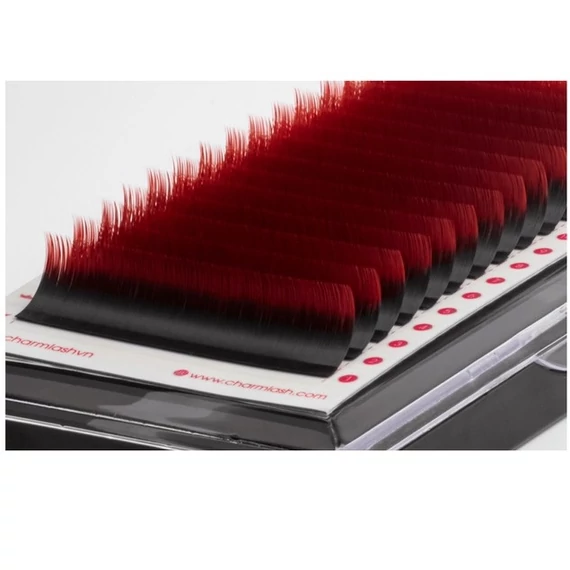 Quewel® Ombre műszempilla Mix tálca Easy fan piros