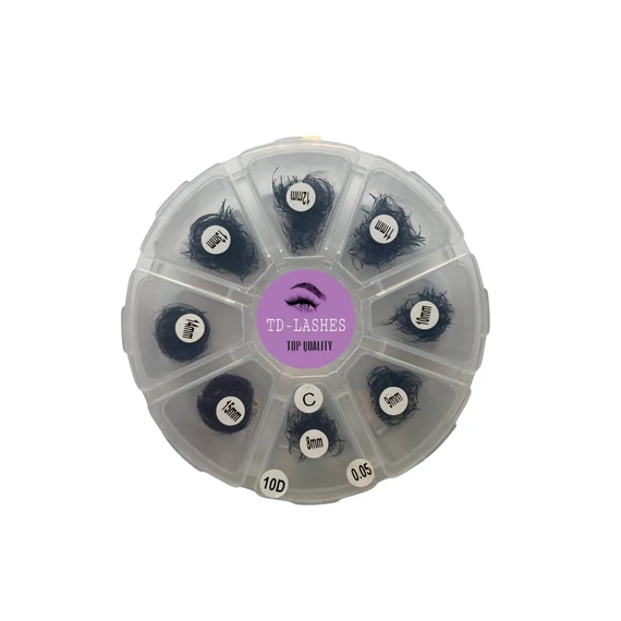 Promade 10D előre fanolt műszempilla mix dobozos 0,05 C