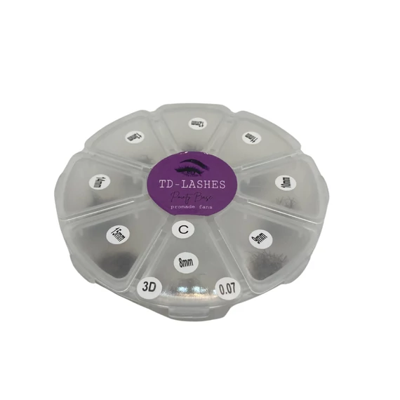 Promade 3D előre fanolt Barna műszempilla mix dobozos 0,07 C előrefanolt