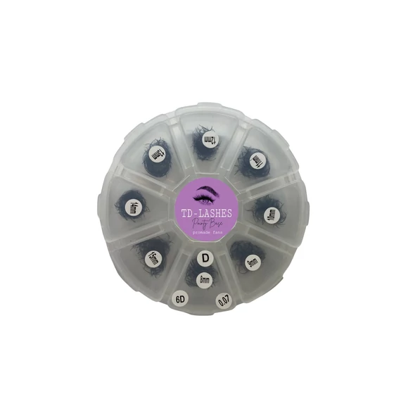 Promade 6D előre fanolt műszempilla mix dobozos 0,07 D