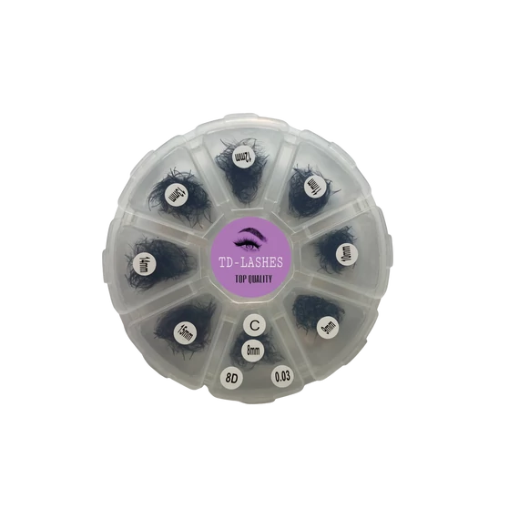 Promade 8D előre fanolt műszempilla mix dobozos 0,03 C