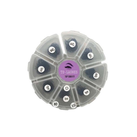 Promade 8D előre fanolt műszempilla mix dobozos 0,03 D