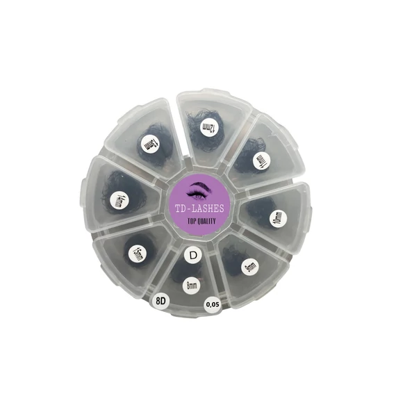 Promade 8D előre fanolt műszempilla mix dobozos 0,05D